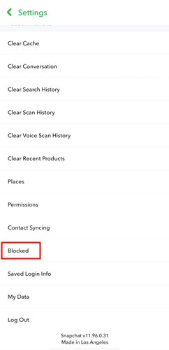 click on the blocked option