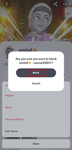 select the block button